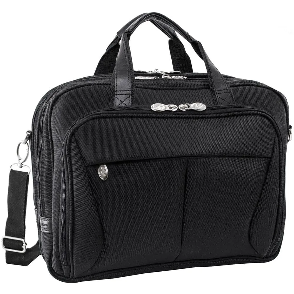 McKlein USA Pearson 17" Nylon Expandable Double Compartment Laptop Briefcase