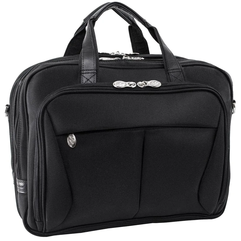 McKlein USA Pearson 17" Nylon Expandable Double Compartment Laptop Briefcase