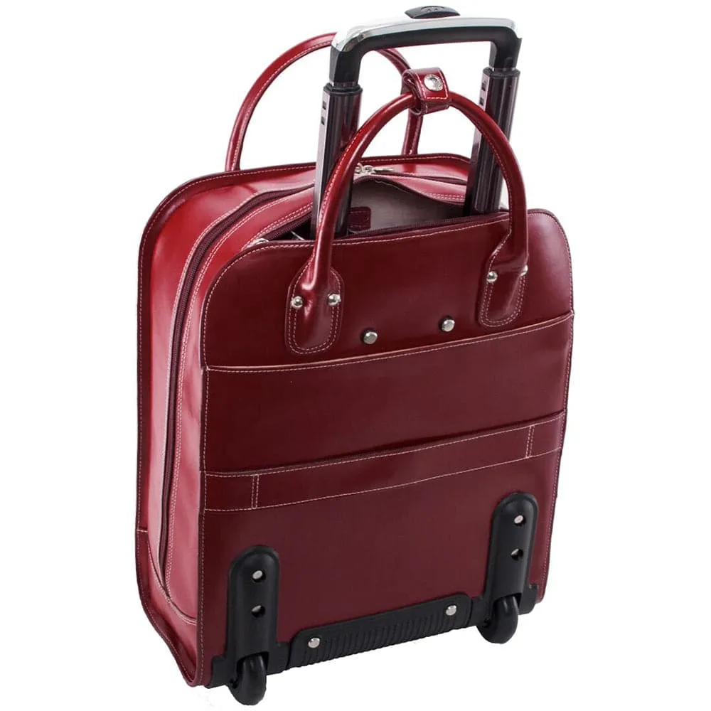 McKlein USA Uptown 15" Leather Vertical Wheeled Laptop Briefcase