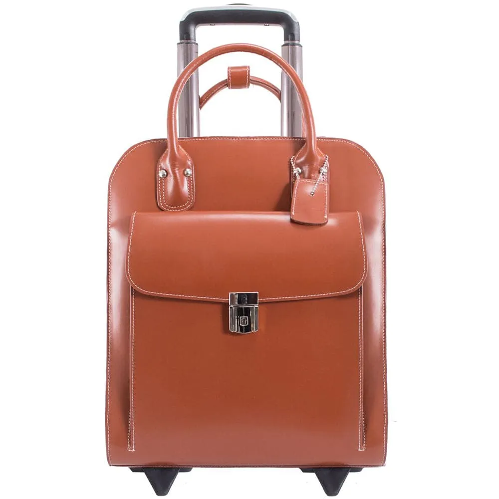 McKlein USA Uptown 15" Leather Vertical Wheeled Laptop Briefcase