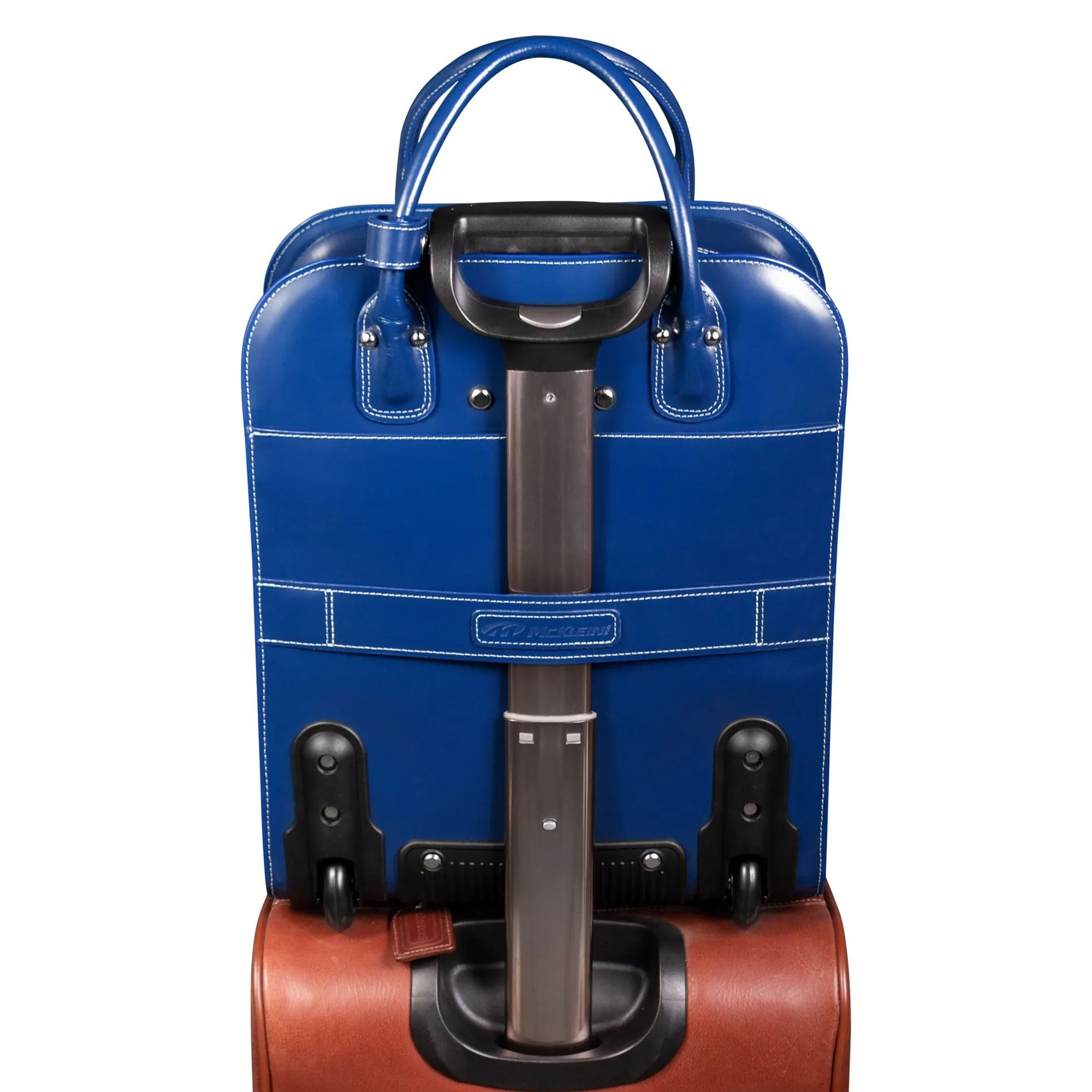 McKlein USA Uptown 15" Leather Vertical Wheeled Laptop Briefcase