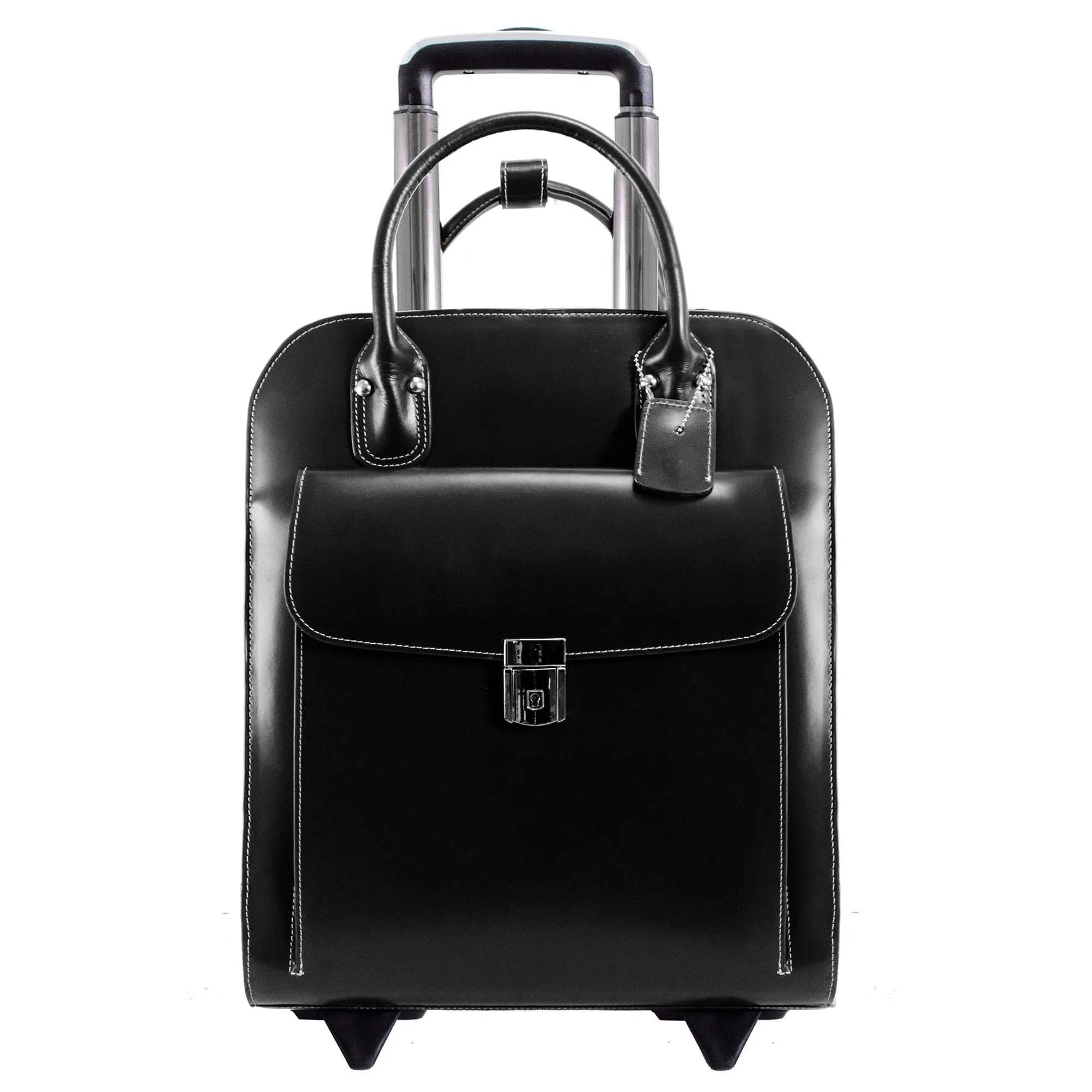McKlein USA Uptown 15" Leather Vertical Wheeled Laptop Briefcase