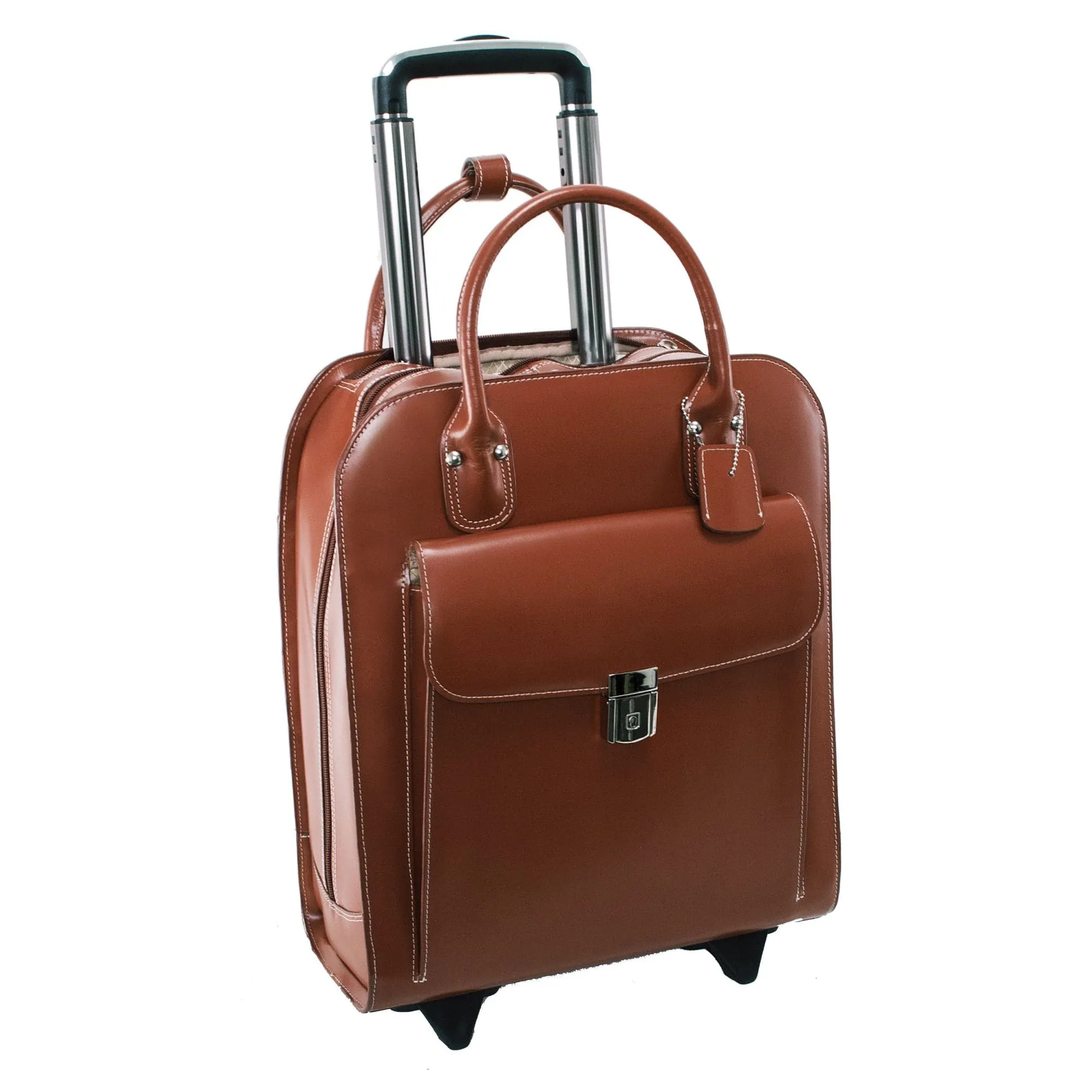 McKlein USA Uptown 15" Leather Vertical Wheeled Laptop Briefcase