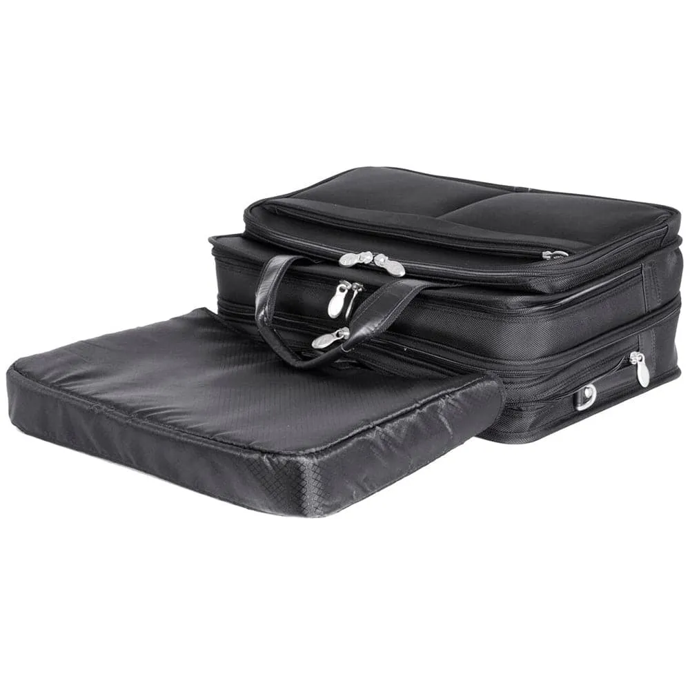 McKlein USA Walton 17" Nylon Expandable Double Compartment Laptop Briefcase with Removable Sleeve