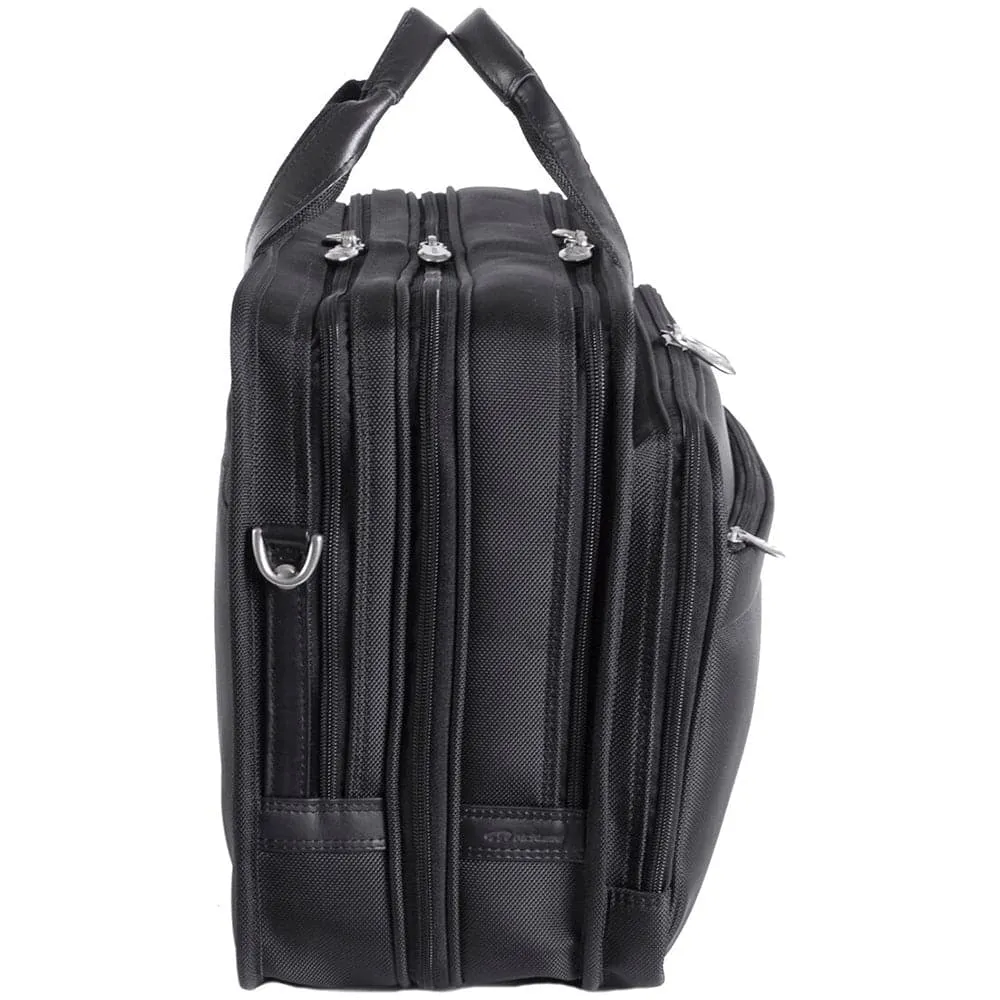 McKlein USA Walton 17" Nylon Expandable Double Compartment Laptop Briefcase with Removable Sleeve