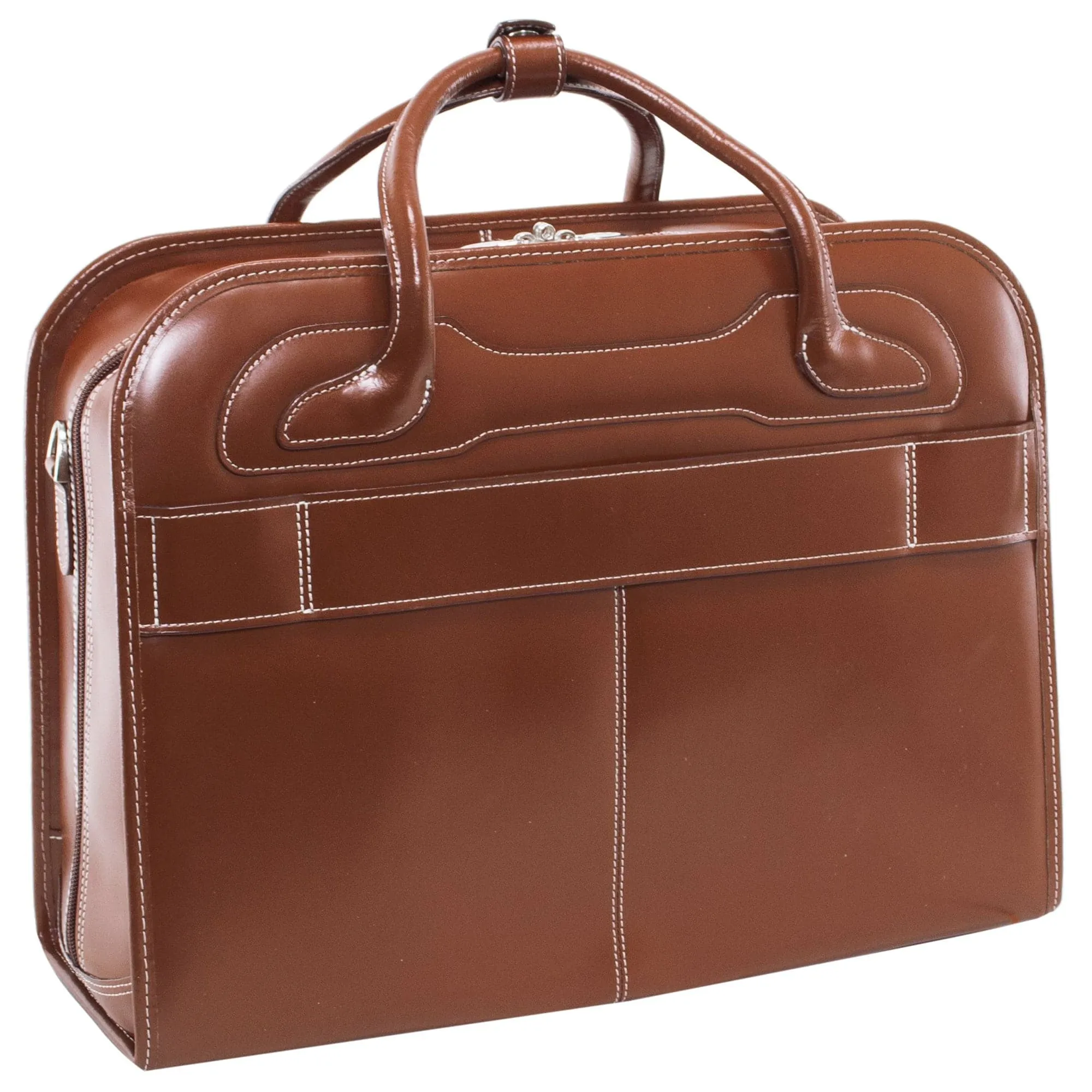 McKlein USA Willowbrook 17" Leather Patented Detachable-Wheeled Laptop Briefcase