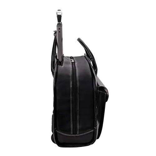 McKleinUSA L Series, Granville, Top Grain Cowhide Leather, 15" Leather Wheeled Ladies' Laptop Briefcase, Black (96145A)