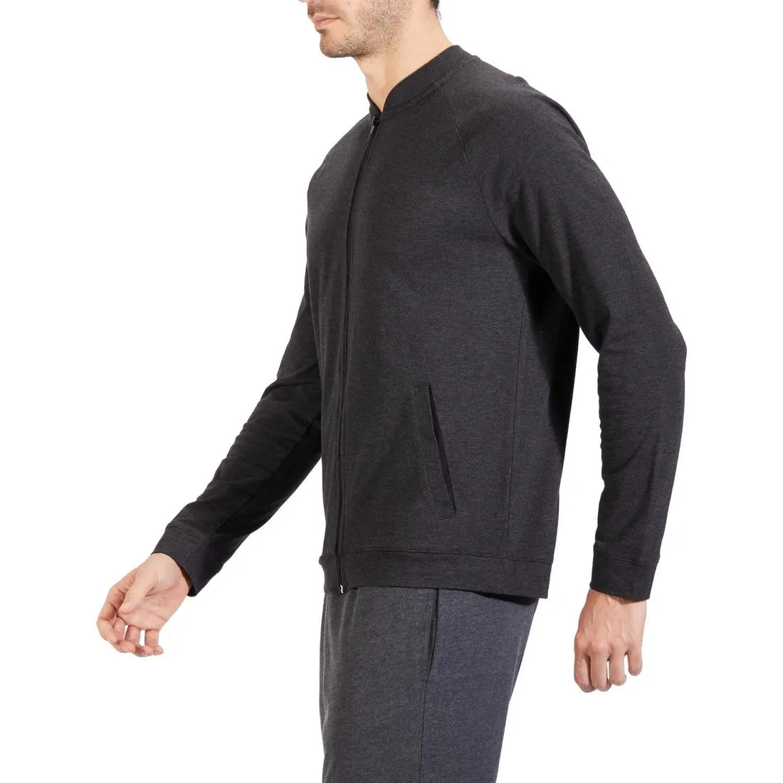 Men's Zip-Up Jacket 100 - Grey