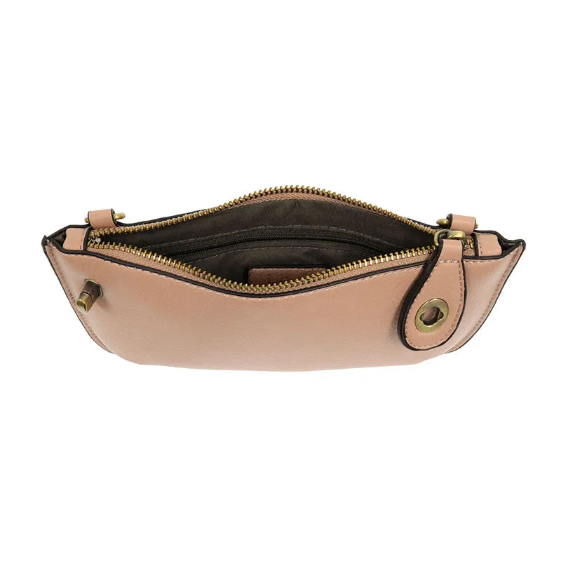 Mini Crossbody Wristlet Clutch in Rose Ash