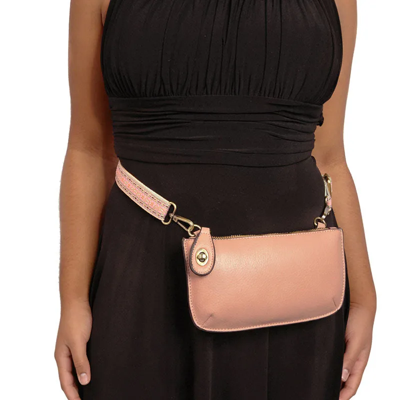 Mini Crossbody Wristlet Clutch in Rose Ash
