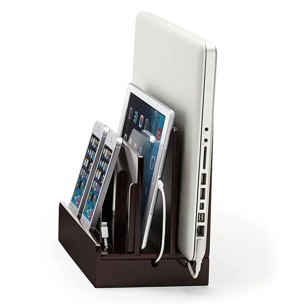 Multi-Device Charging Station Polished Chestnut