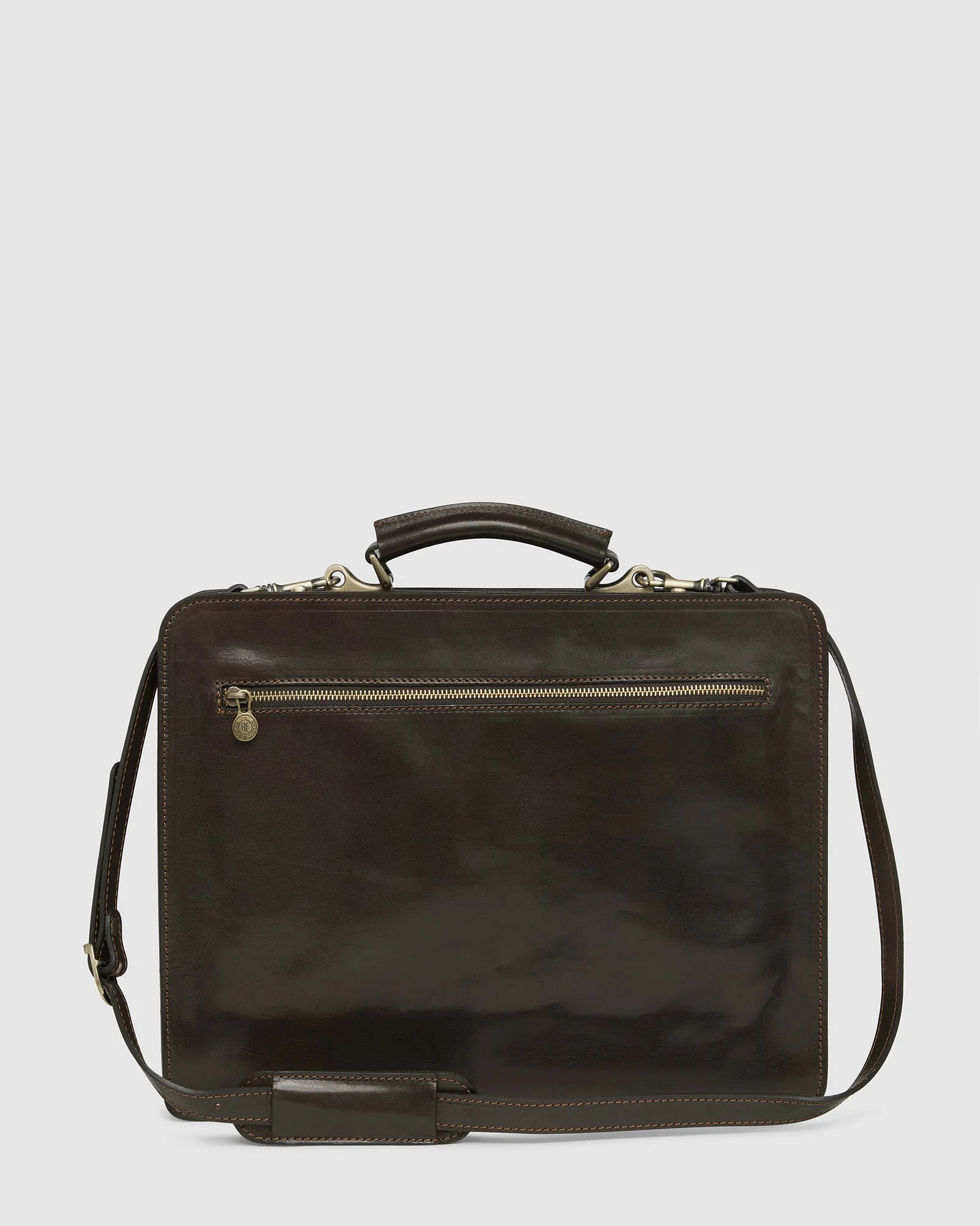 Munich Choc - Leather Briefcase double compartments