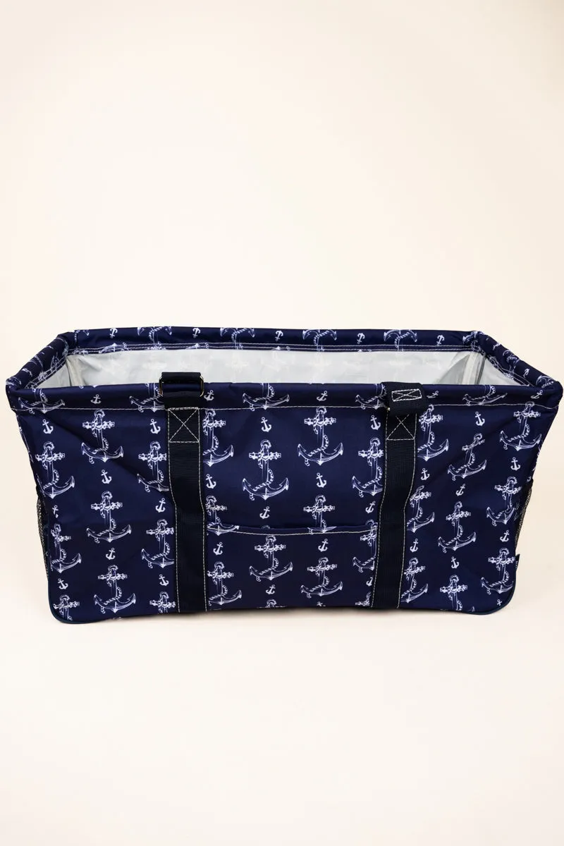 Nautical By Nature Collapsible Haul-It-All Basket with Mesh Pockets