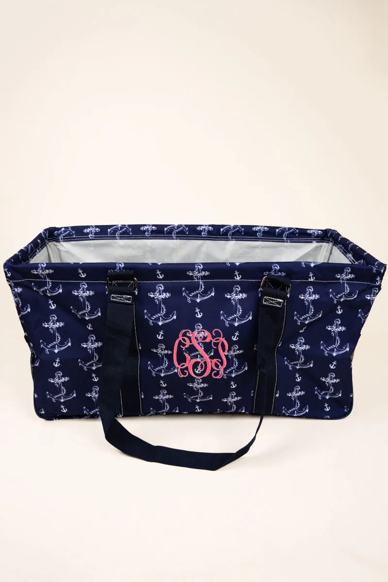 Nautical By Nature Collapsible Haul-It-All Basket with Mesh Pockets