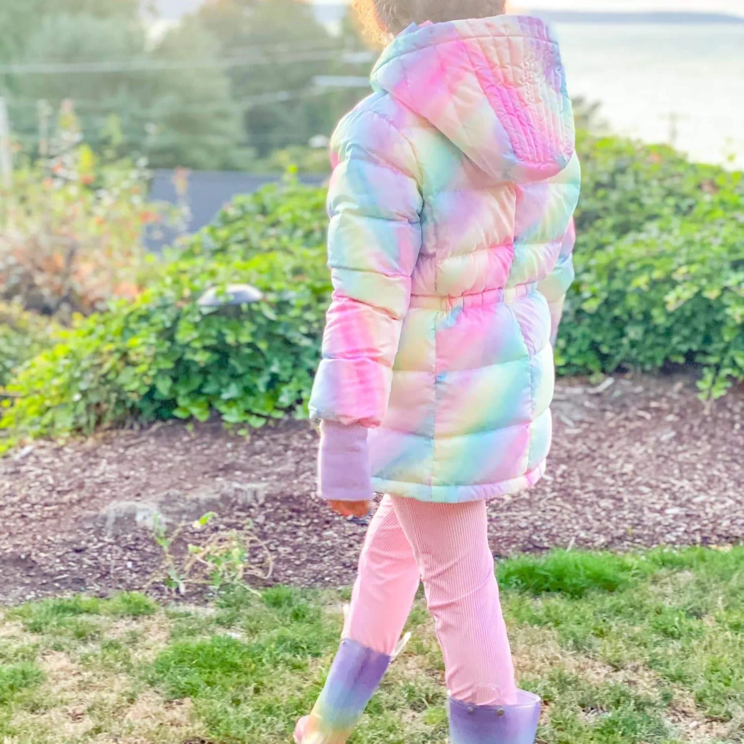 Ombre Rainbow Down Coat