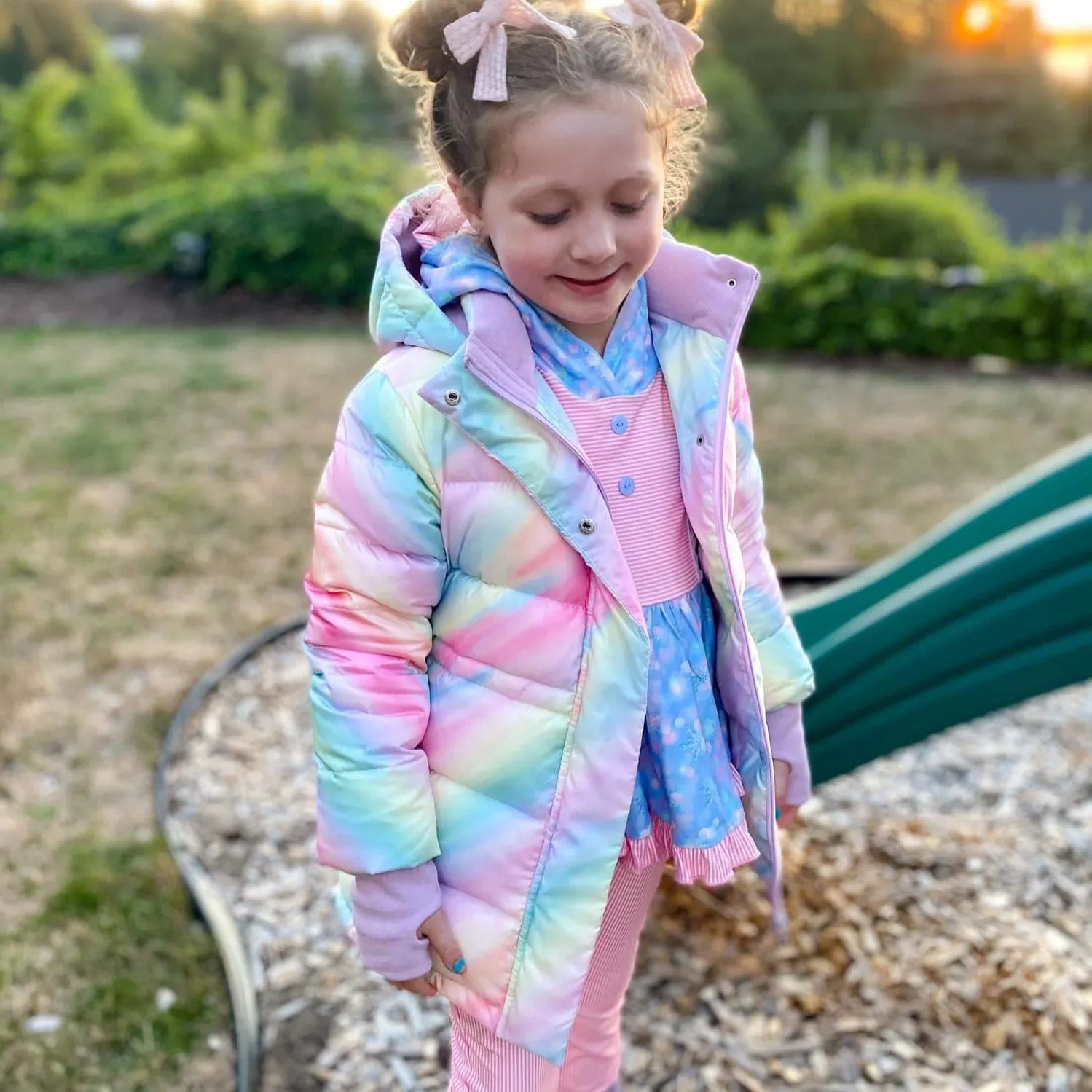 Ombre Rainbow Down Coat