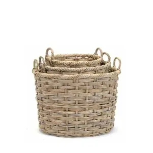 Oval Wicker Basket - Large Handles