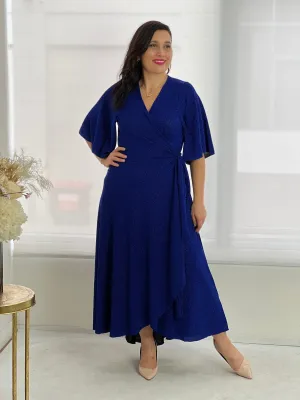 Parker Royal Glitter Wrap Dress
