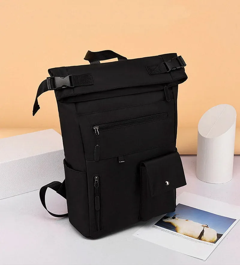 Patchwork Large Capacity Rolltop Women's Backpack