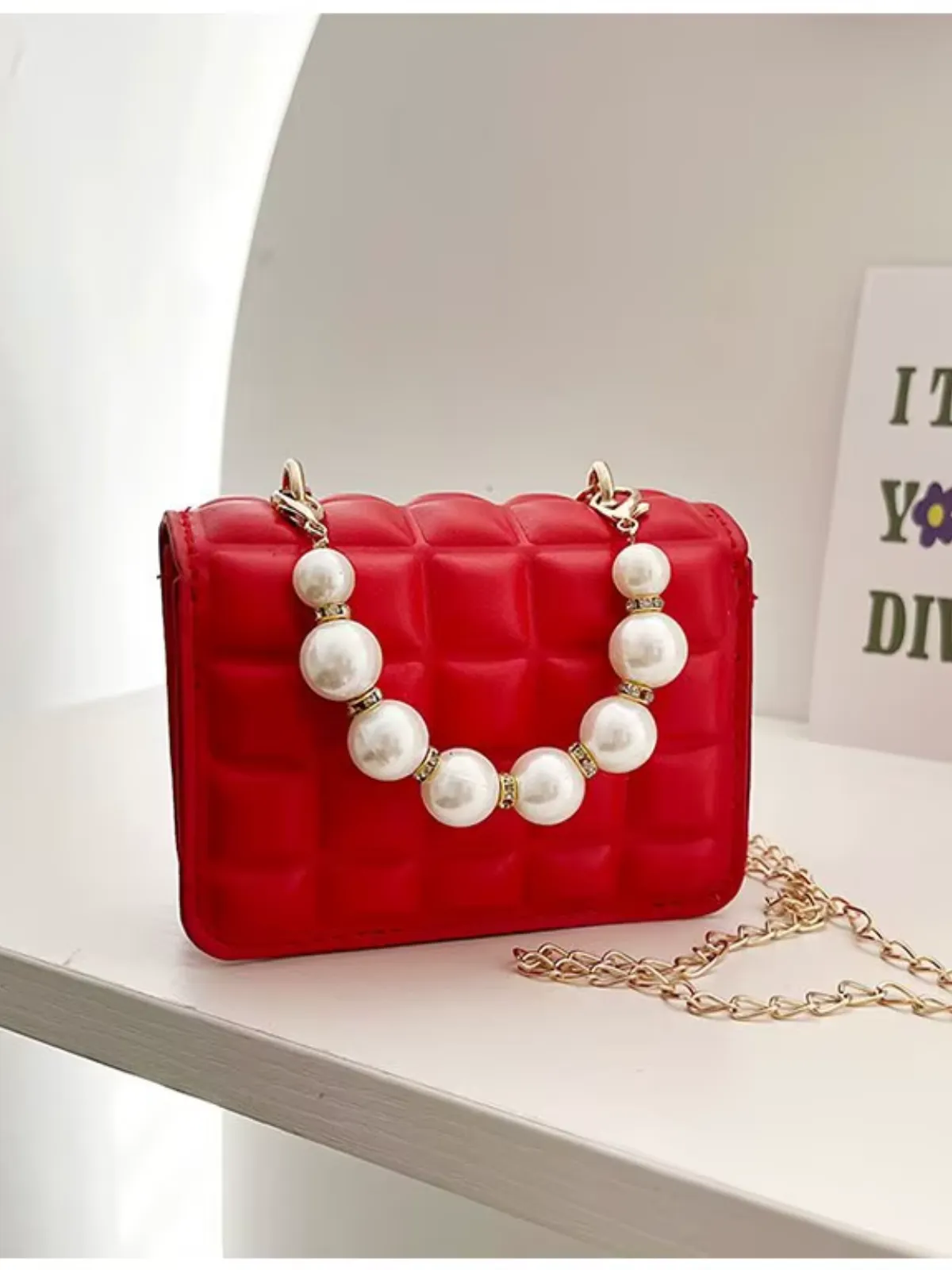Petite and Polished Pearl-Embellished Quilted Mini Bag