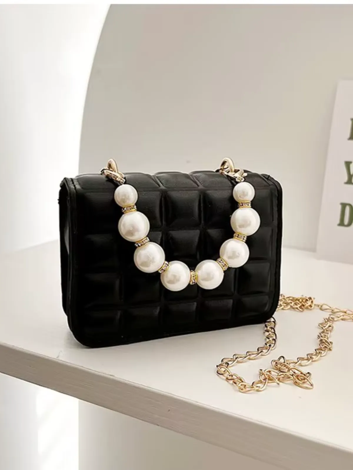 Petite and Polished Pearl-Embellished Quilted Mini Bag