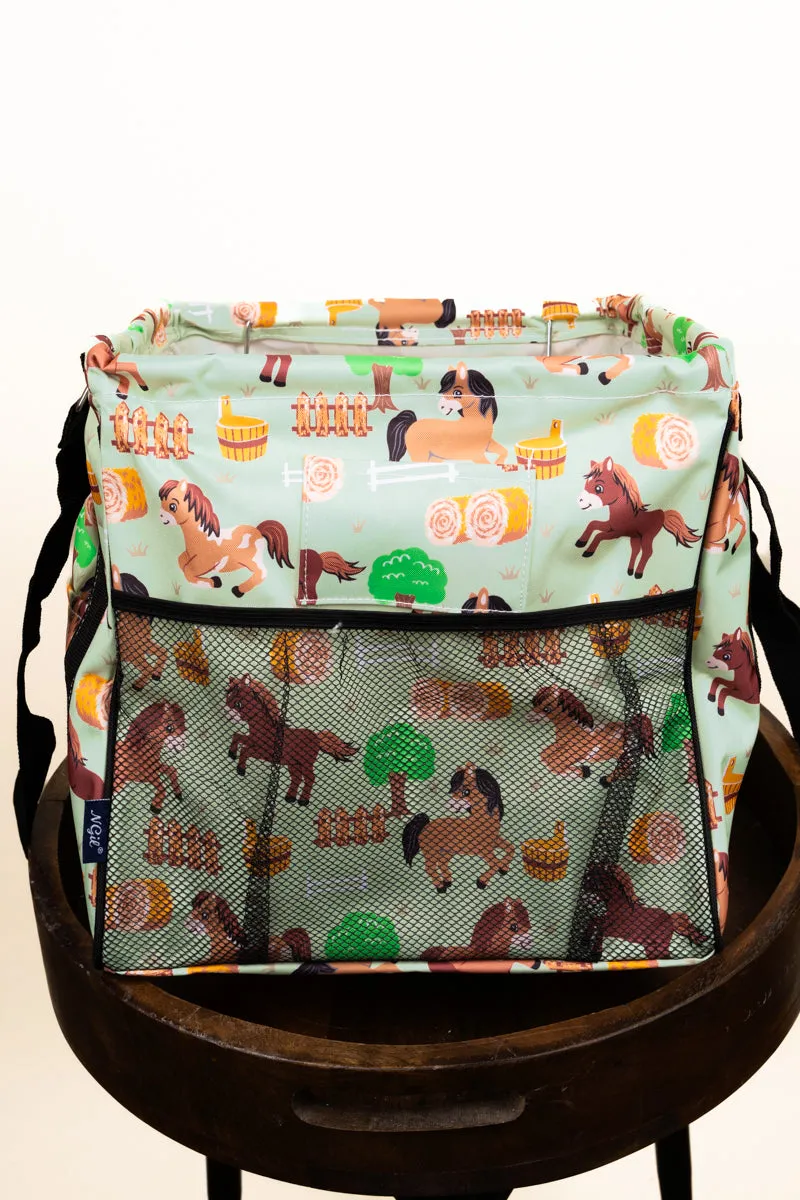 Pony Up Mini Collapsible Haul-It-All Basket with Mesh Pockets