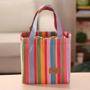 Portable Drawstring Lunch Tote Bag Bento Bag Picnic Cooler Insulated Handbag Food Storage Container
