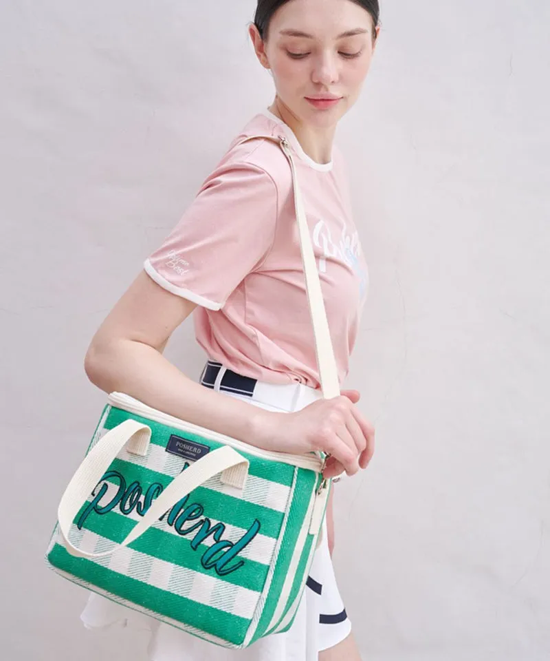 POSHERD Check Tote Bag (Insulation/Cooling) - Green