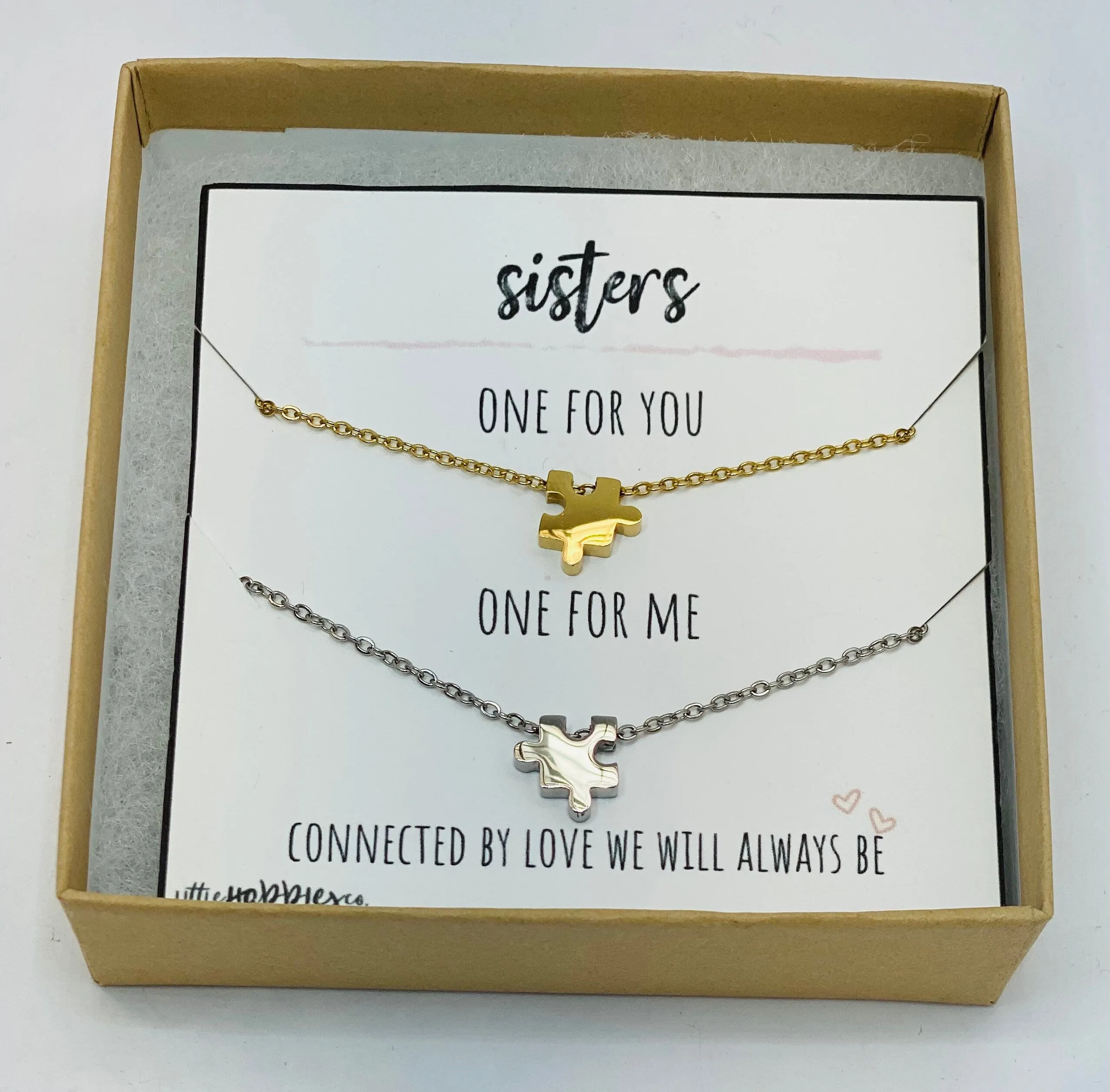 Puzzle necklace for friends, Sister necklaces for 2, Sister necklace, Sister gifts, Gift for sister, Creative birthday ideas for sister