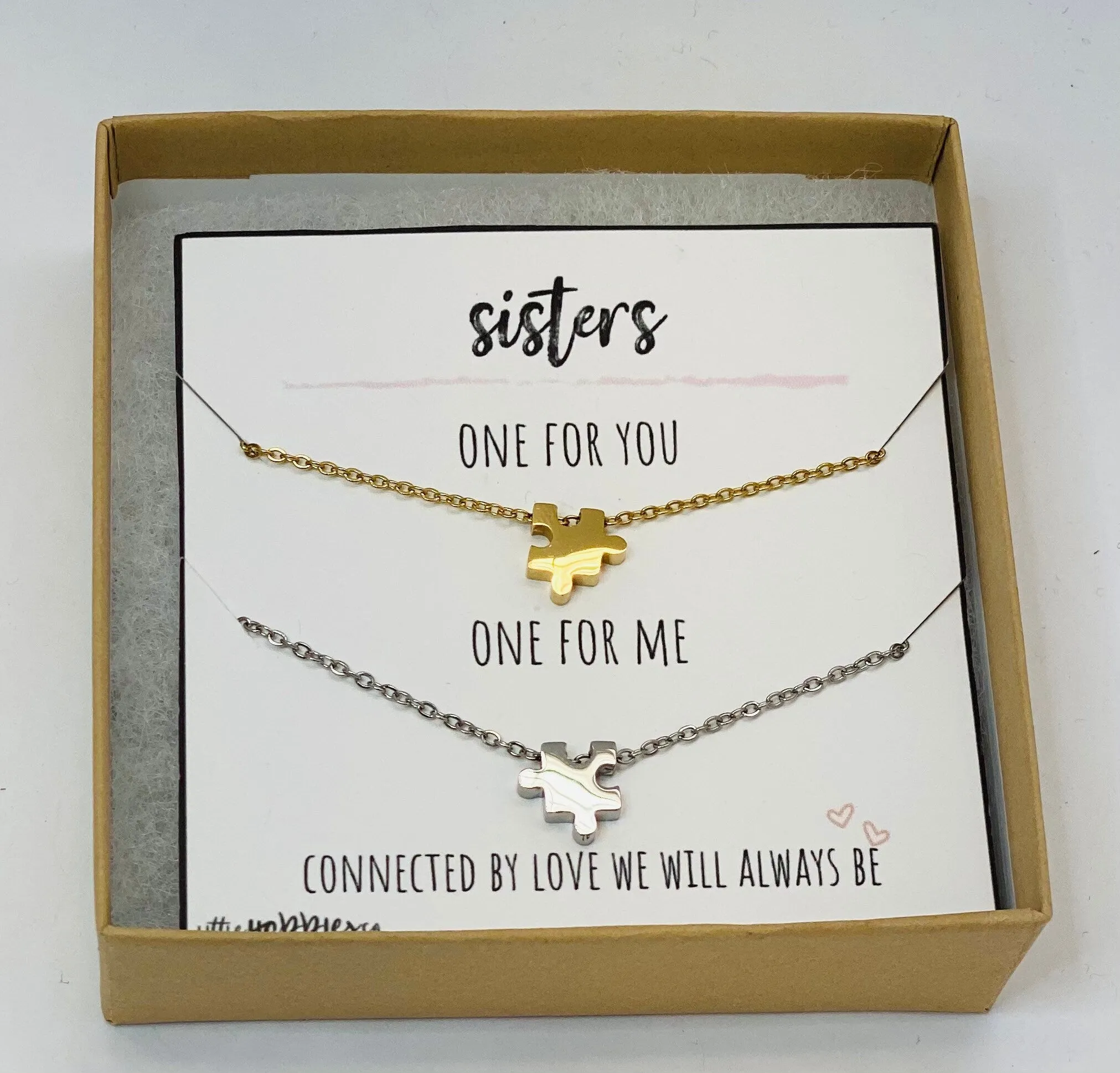 Puzzle necklace for friends, Sister necklaces for 2, Sister necklace, Sister gifts, Gift for sister, Creative birthday ideas for sister