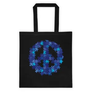 Puzzle Peace Sign Two Sided Tote Bag