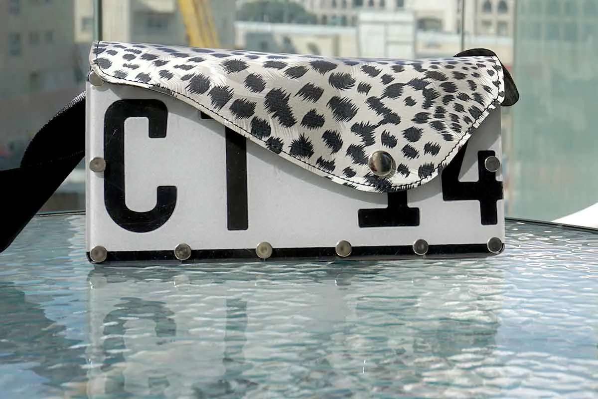 Recycled Number Plate Shoulder Bag