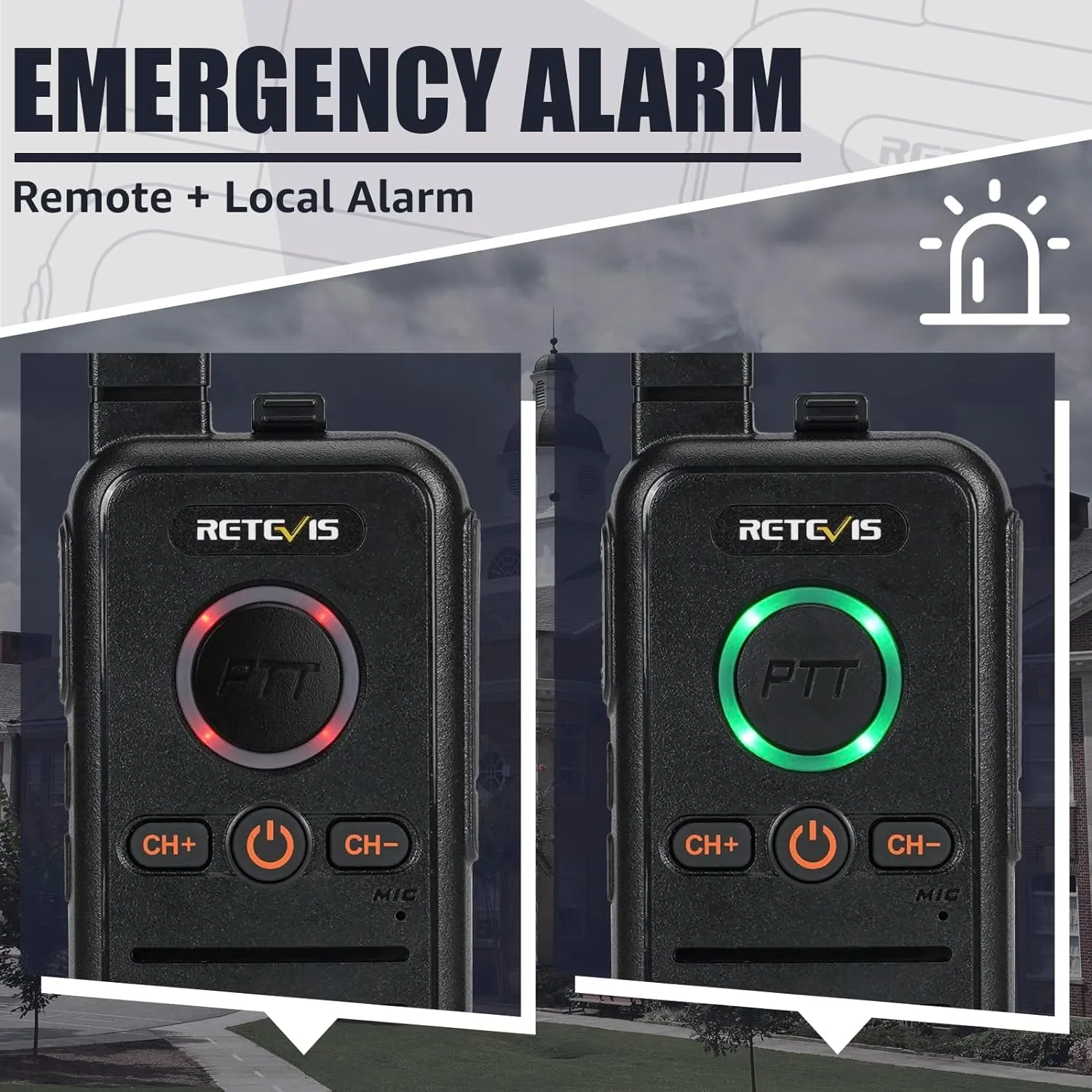 RETEVIS Handheld Two-Way Radios (Model RB45) with FRS, Dual PTT, Emergency Alarm, VOX, USB-C, Rechargeable, Portable and KeyPad Lock (10 Pack)
