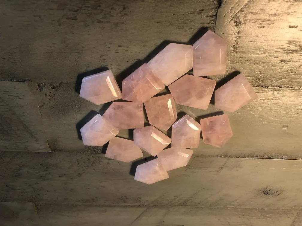 Rose Quartz House Shape Faceted Cabochon; FB2500