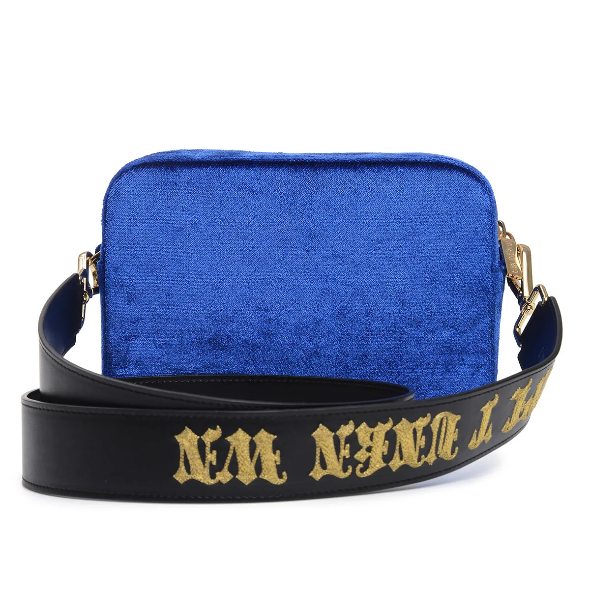 SCORPION EMBROIDERED VELVET CROSSBODY BAG (BLUE)