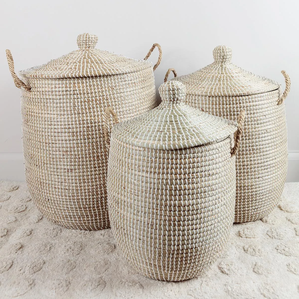 Seagrass Laundry Basket with Lid - Large