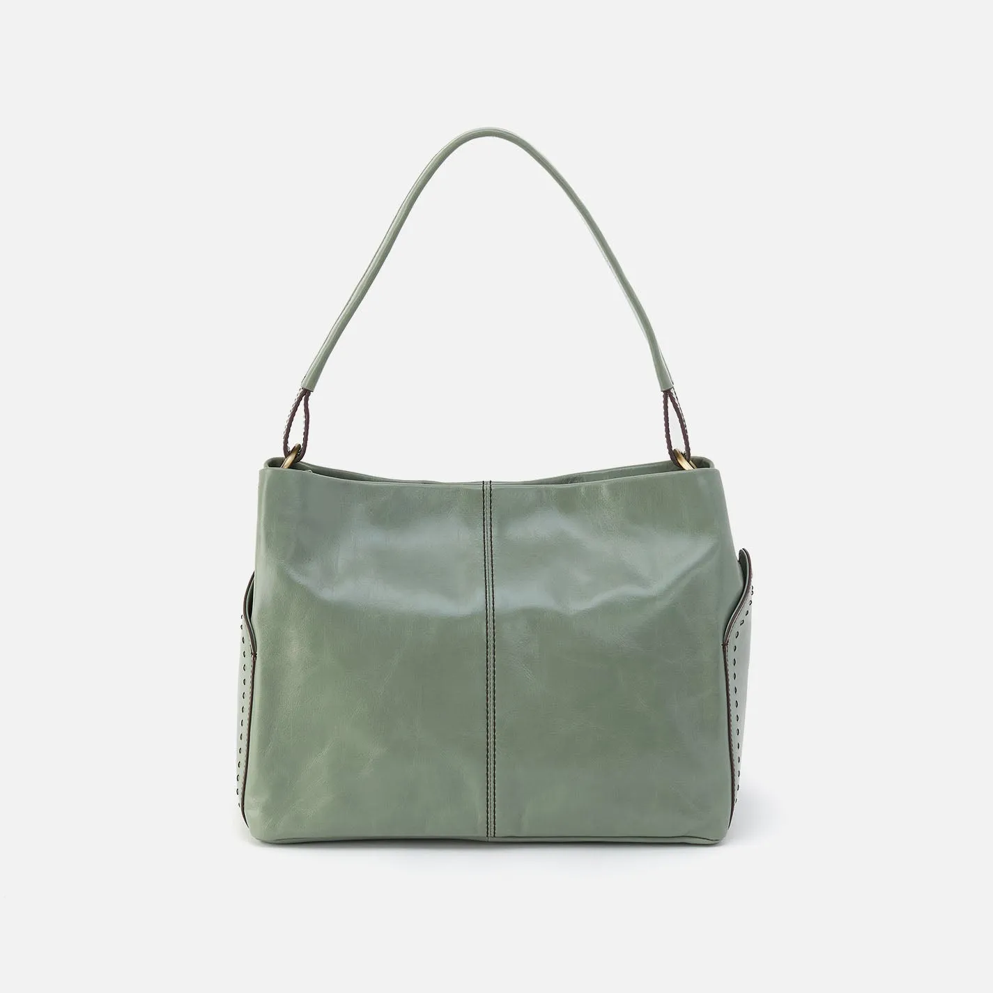 Seneca Shoulder Bag In Polished Leather - Jade