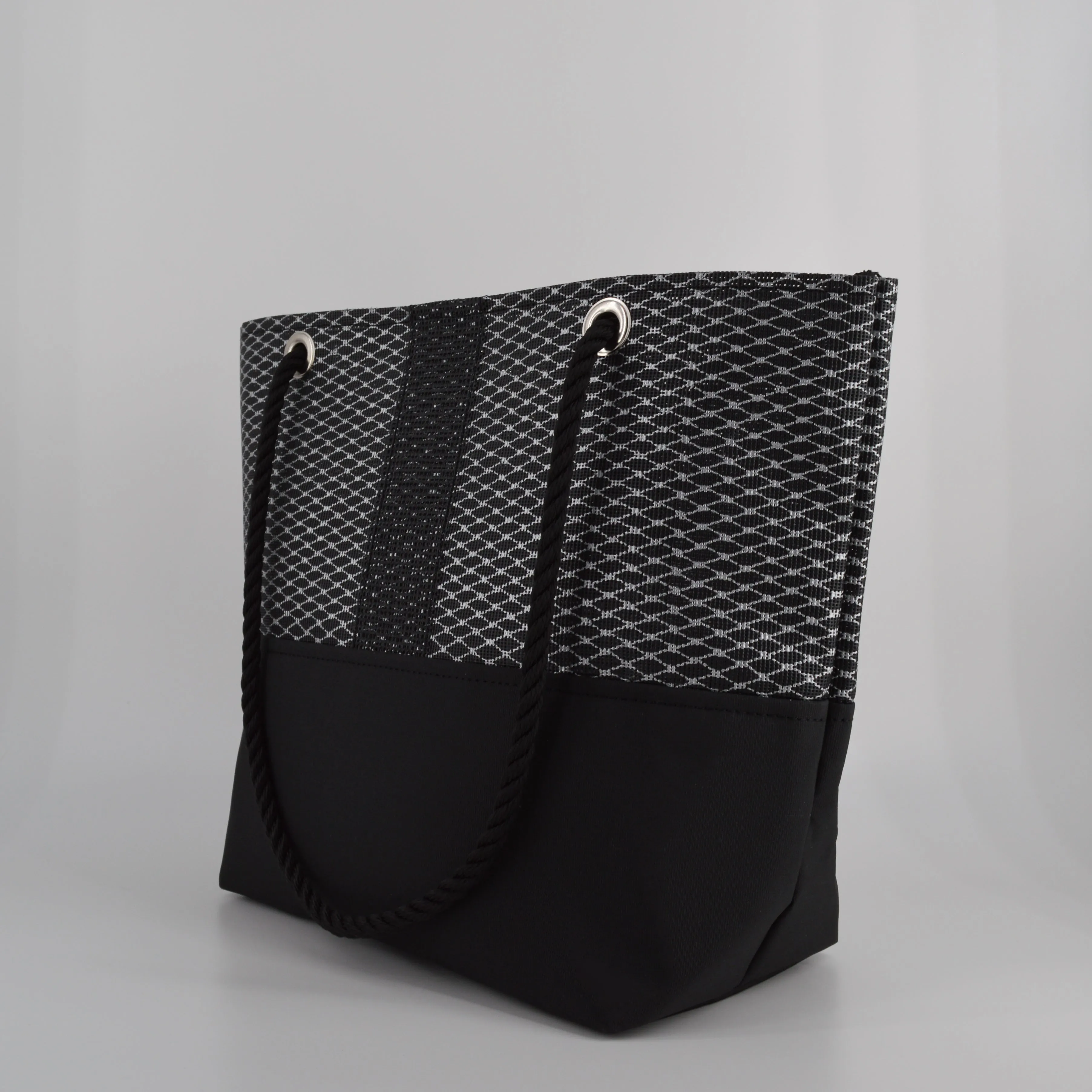 Silver & Black Metallic Tote