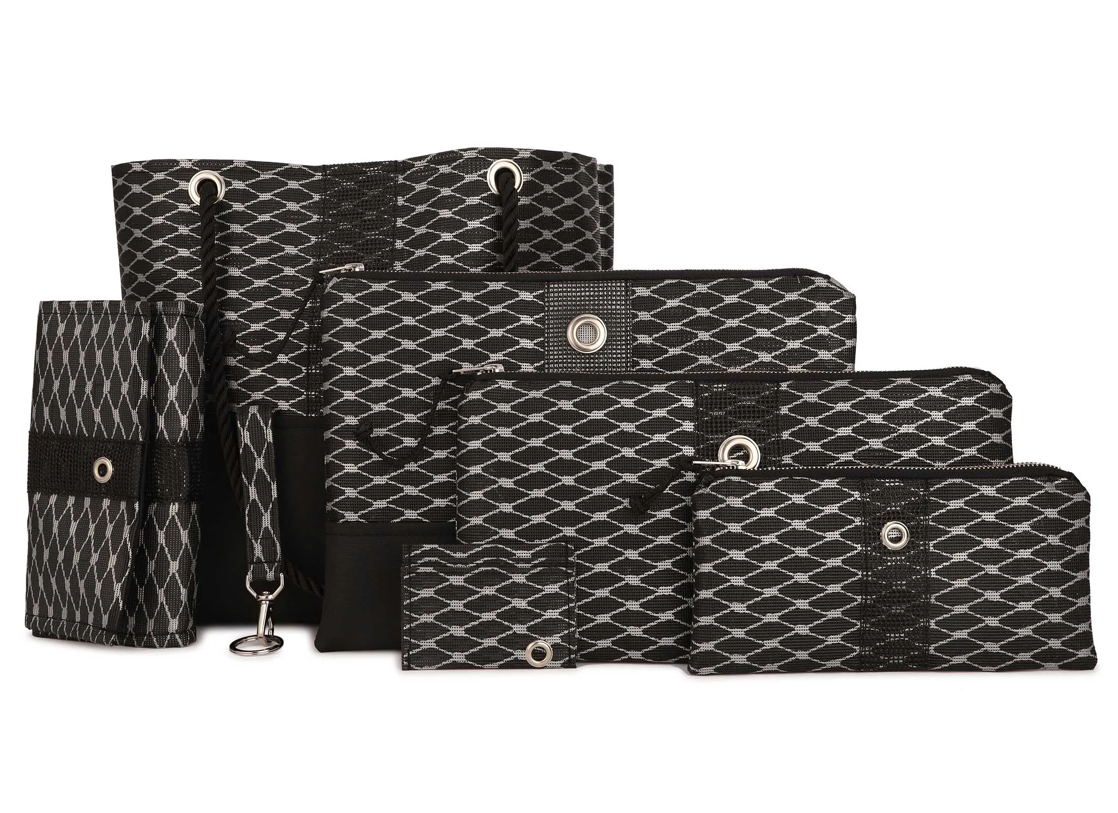 Silver & Black Metallic Tote