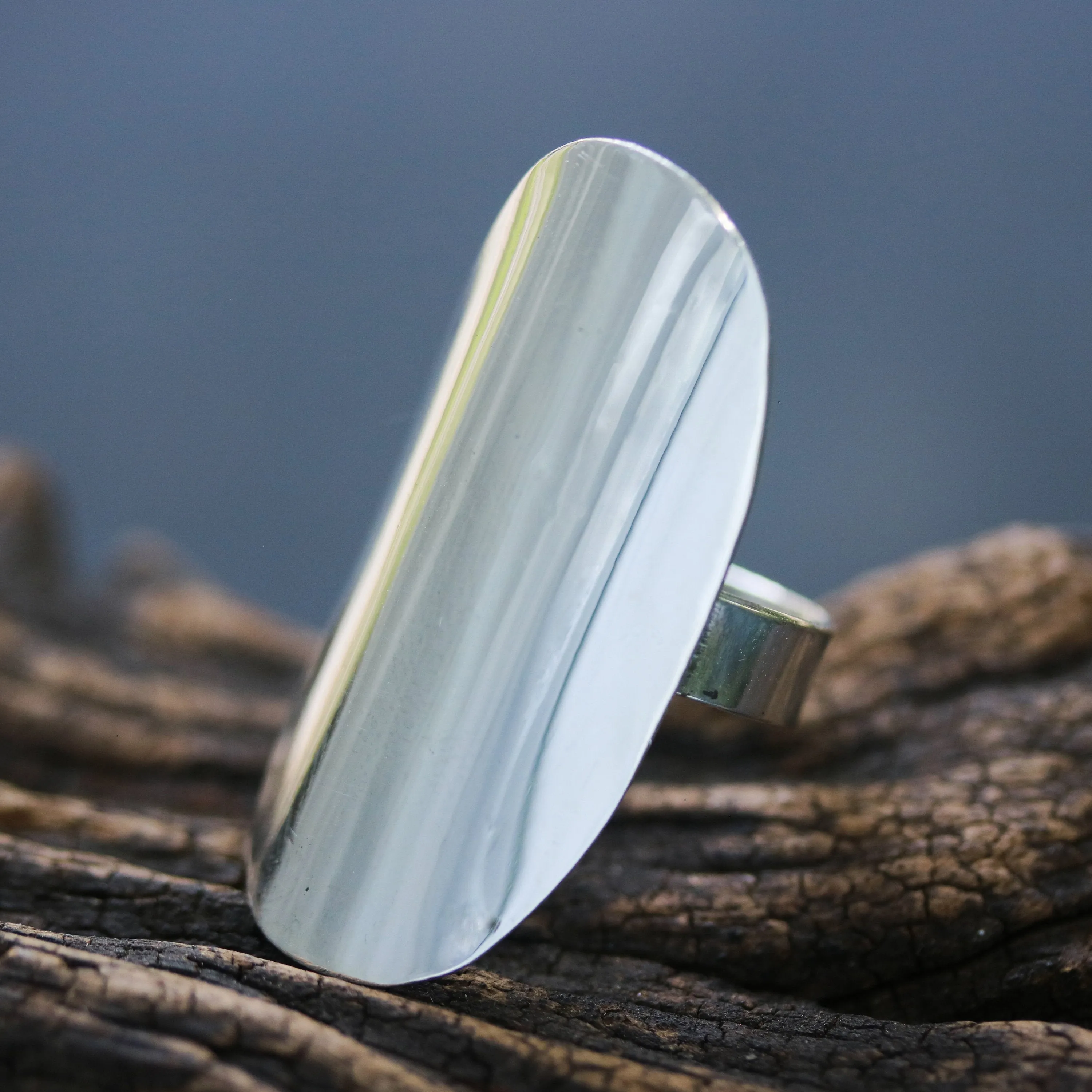 Silver ring, adjustable ring, sterling silver ring, personalized ring, large silver ring, shield ring, statement ring, simple ring