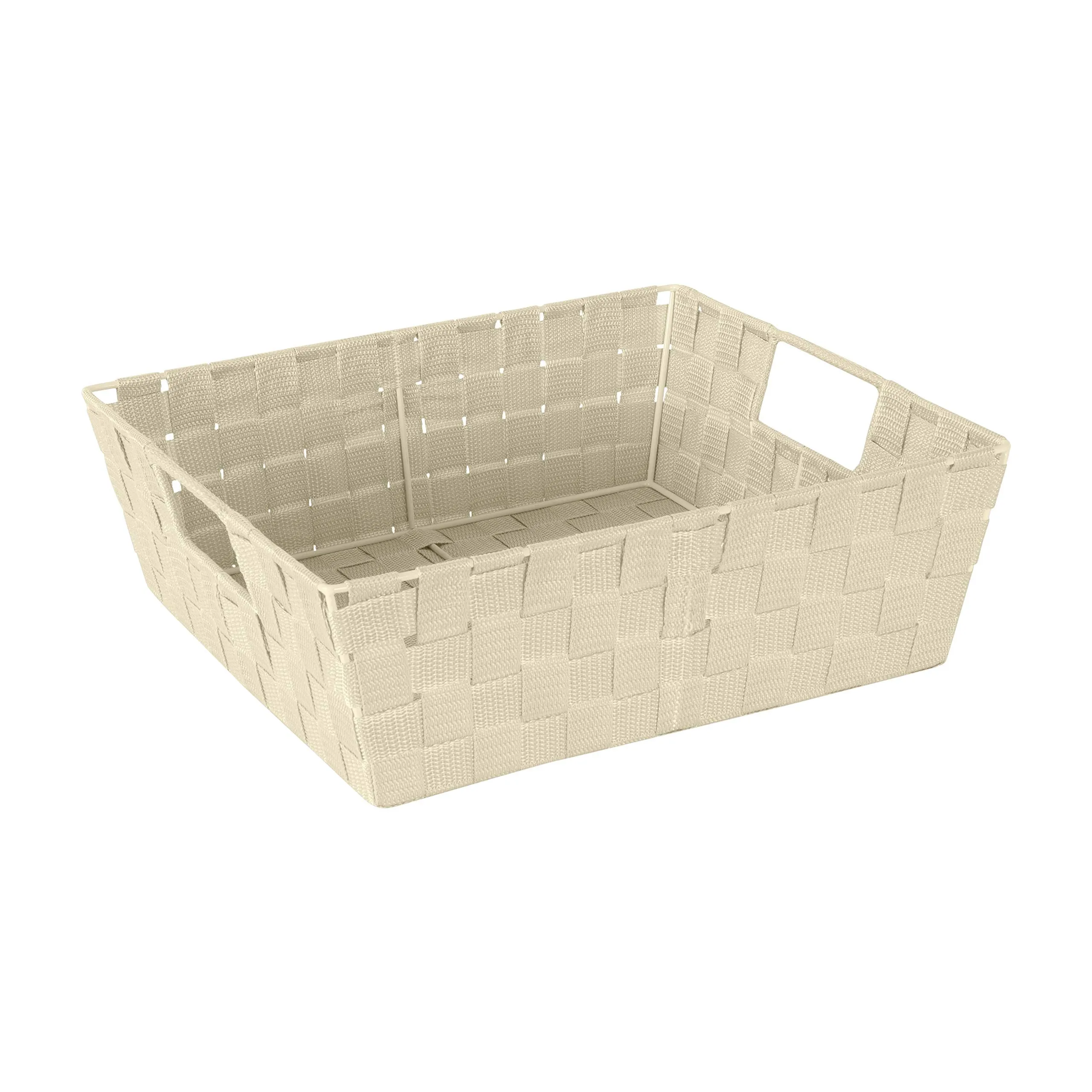 Simplify Large Shelf Woven Strap Tote | Decorative Storage Basket |