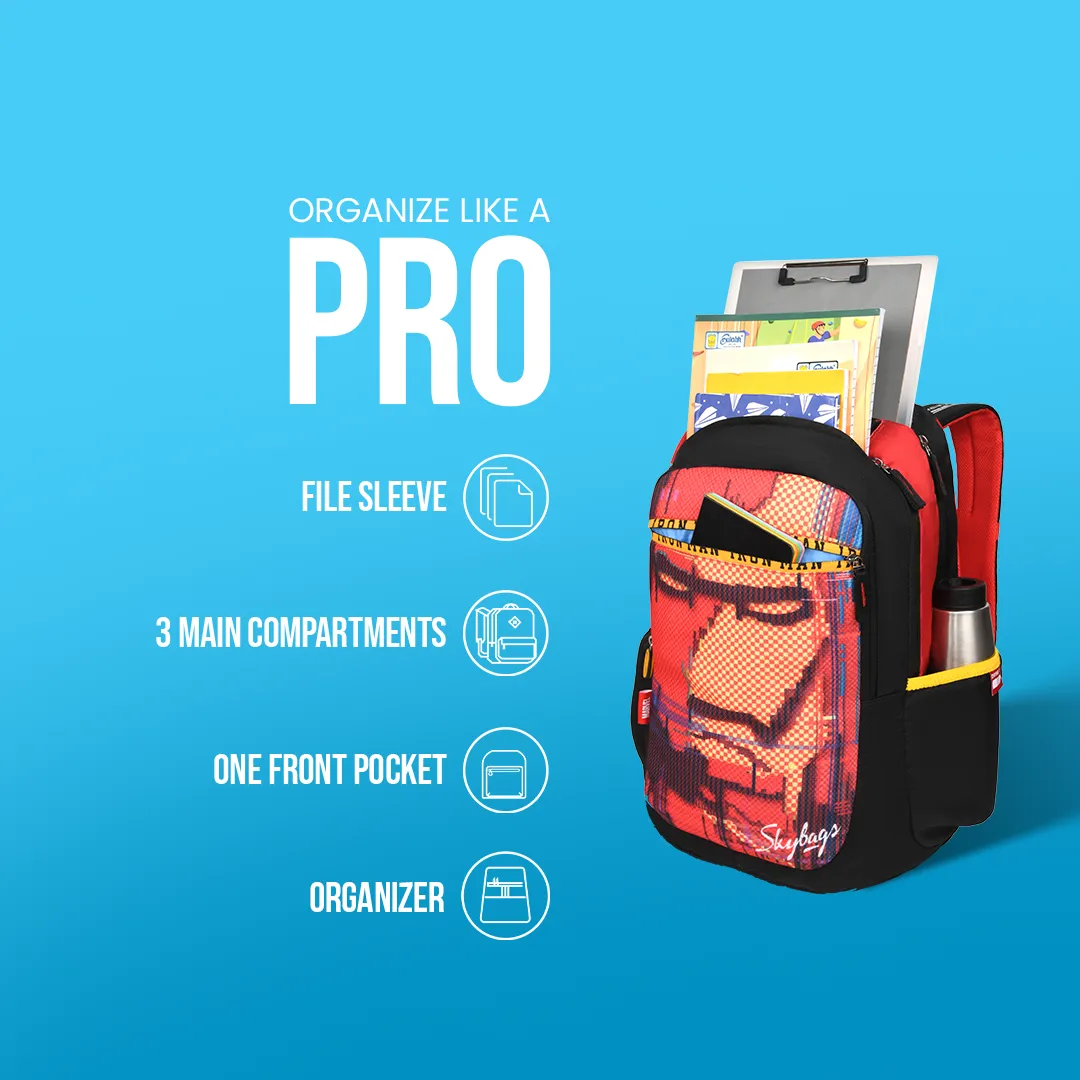 Skybags Ironman Marvel  School Backpack Black