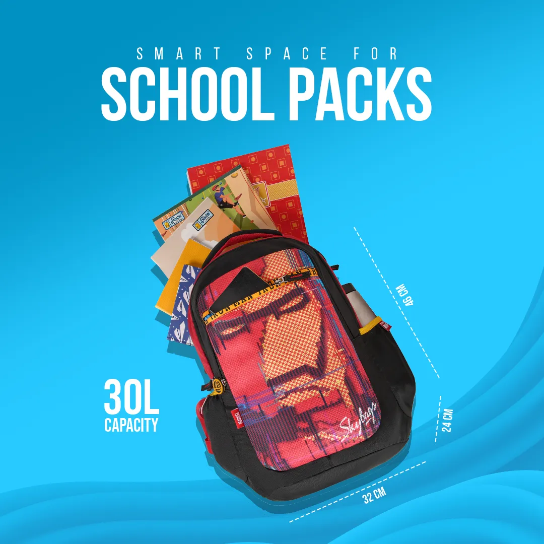 Skybags Ironman Marvel  School Backpack Black