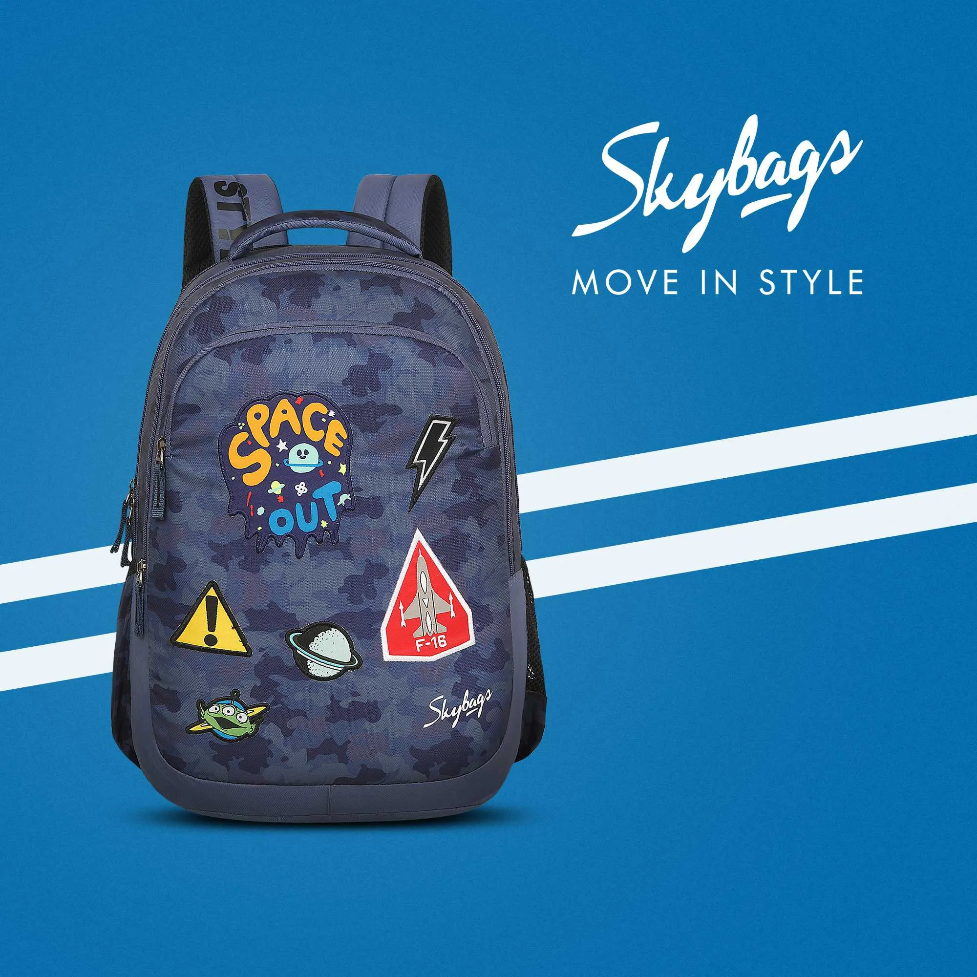 Skybags Squad  09  School Backpack Camo