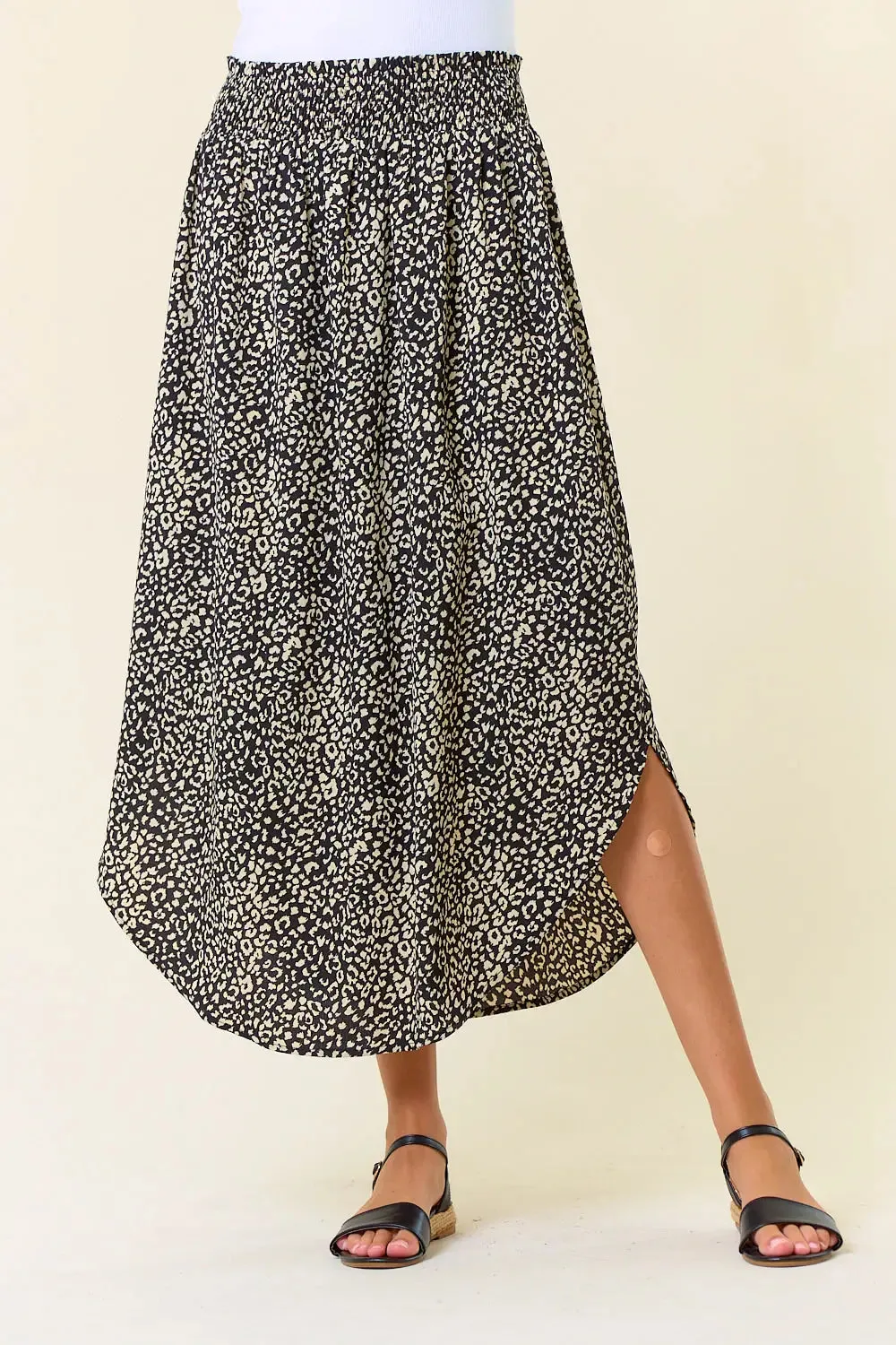 SMOCKED WAIST SKIRT