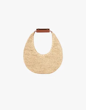 Staud Moon Raffia Bag in Natural Raffia