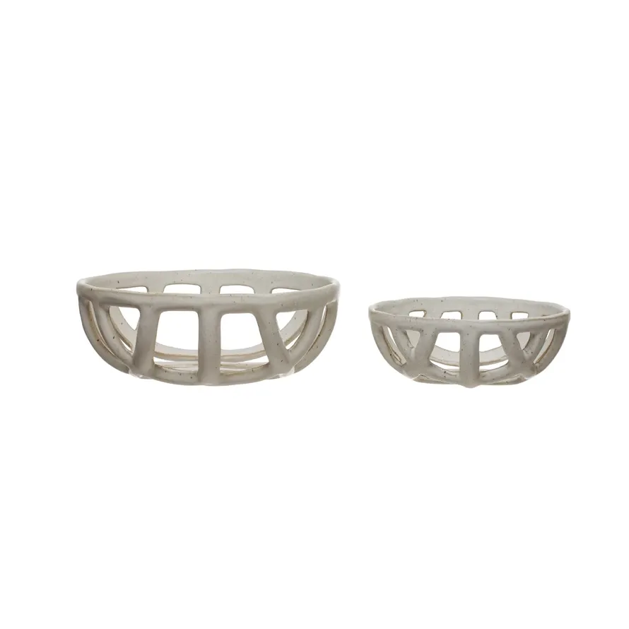 Stoneware Basket Bowl