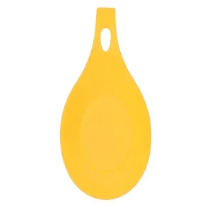 SUJING Kitchen Heat Resistant Silicone Spoon Rest Utensil Spatula Holder Kitchen Tool Insulation Mat (yellow)