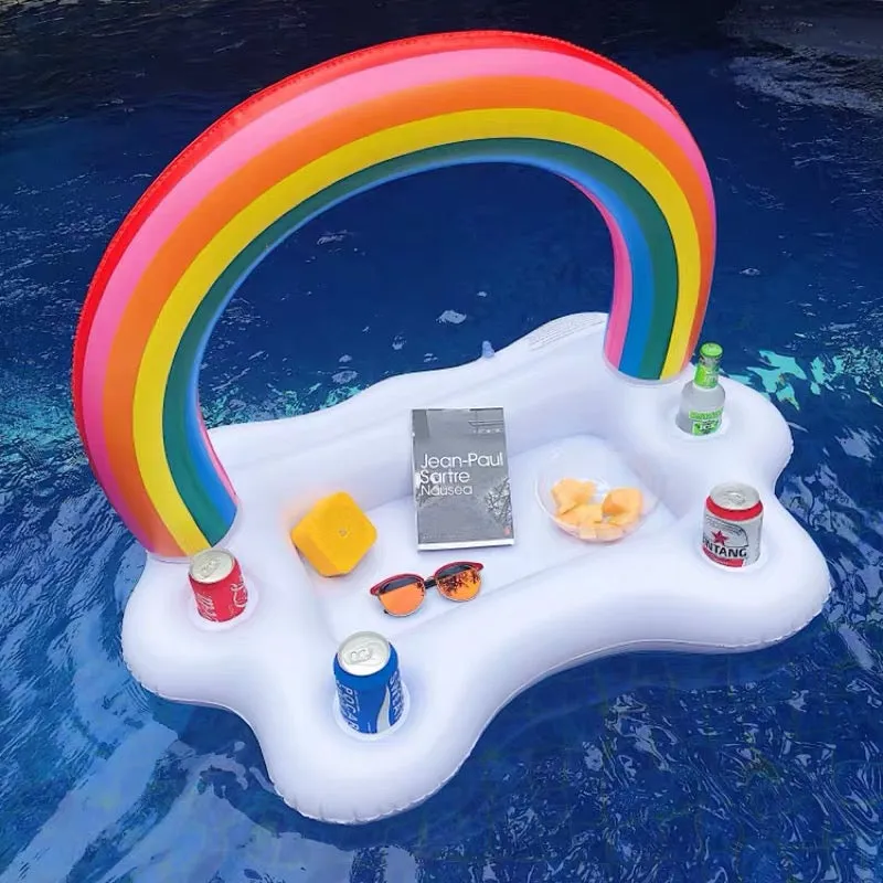 Summer Beach Pool Party Rainbow Cloud Inflatable Floating Ring