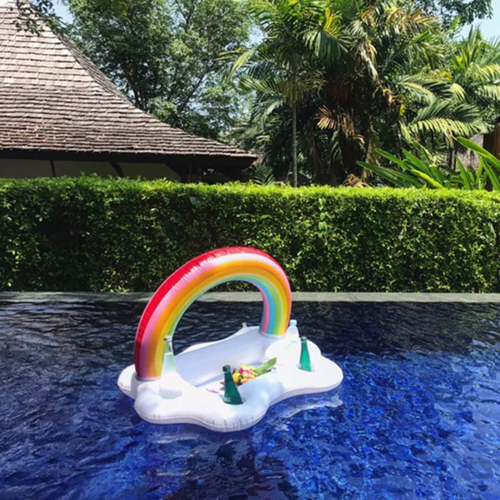 Summer Beach Pool Party Rainbow Cloud Inflatable Floating Ring